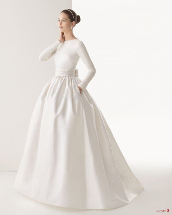 لباس عروس زیبا با پاپیون 1