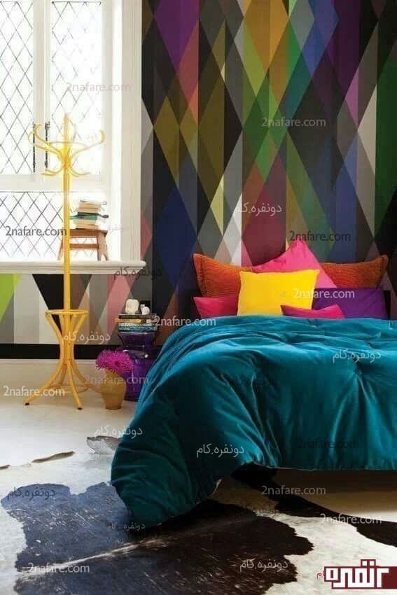 کاغذ دیواری و ترکیب رنگ در اتاق خواب