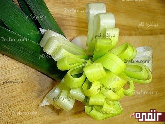 آموزش گل با پیازچه برای تزیین سالاد و غذا