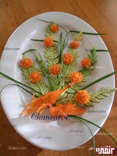 تزیین غذا با سبزیجات زیبا