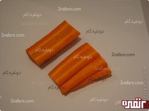 تزیین غذا با هویج به شکل برگ