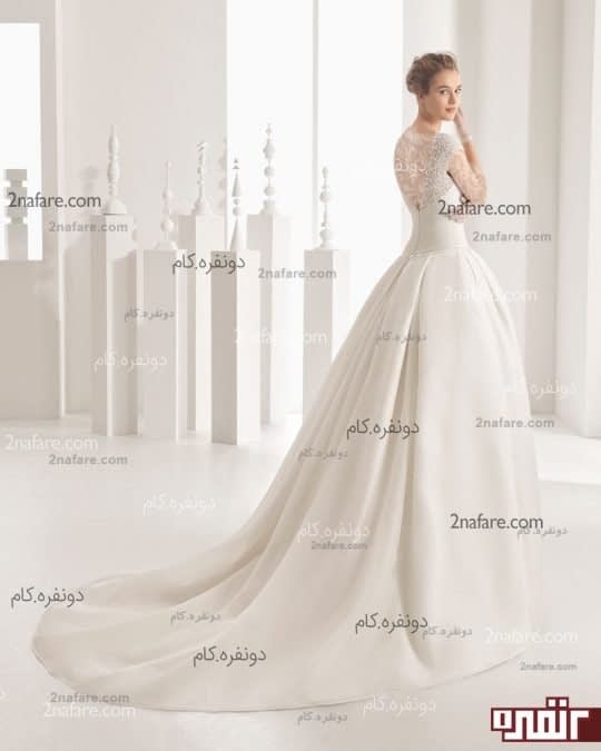 لباس عروس زیبا با دامن پفی ساده