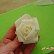 آموزش گل با شلغم برای تزیین سالاد  (5)